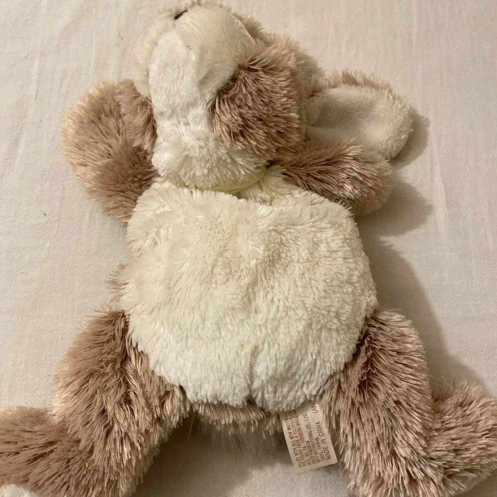 DanDee Plush Bunny Stuffed Animal Soft Toy Tan White Bow Kids Gift‎
